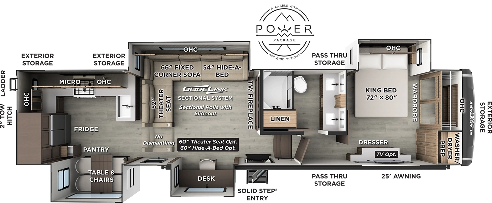 Flagstaff Classic Fifth Wheels 404CRK Floorplan
